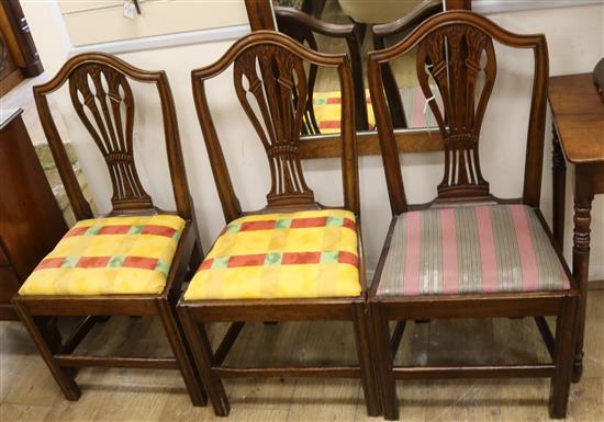 Three Chippendale style dining chairs